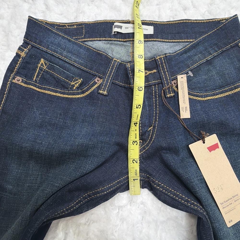 Levi's 524 Super Low Skinny Dark Wash Women's 3 M Blue Denim Stretch Slim New!! - Picture 10 of 11